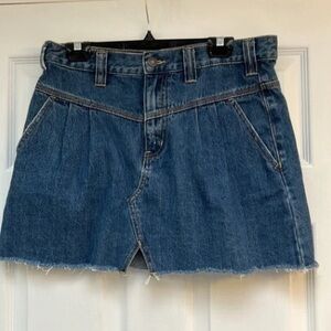 We The Free Distressed Sidecar Denim Mini Skirt-Size 28